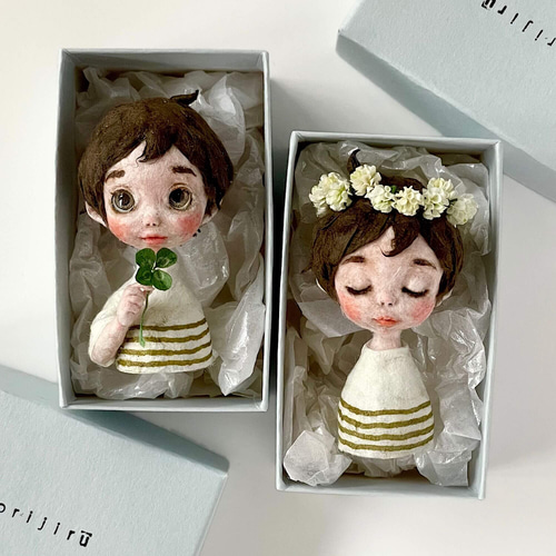 おまとめ】和紙人形 本物 ハンドメイド 14点 和紙人形『四つ葉の