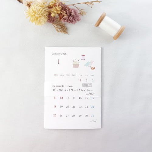 2026年】12ヶ月 パッチワーク カレンダー L版 写真立て オリジナル