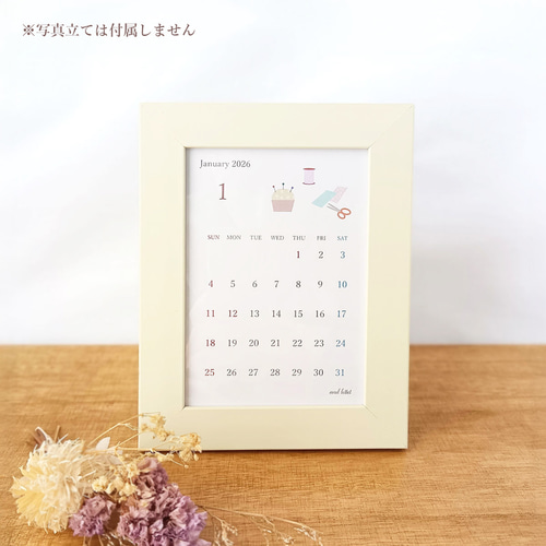 2026年】12ヶ月 パッチワーク カレンダー L版 写真立て オリジナル