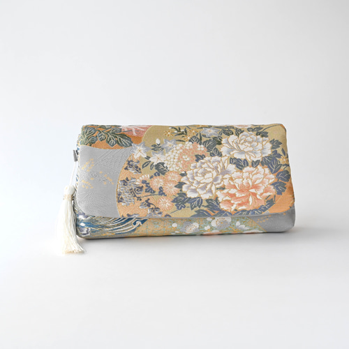 2wayバッグ　帯バッグ　薫風花丸文　クラッチバッグ　セカンドバッグ　チェーン付 2wayバッグ 帯バッグ 薫風花丸文 クラッチバッグ セカンドバッグ