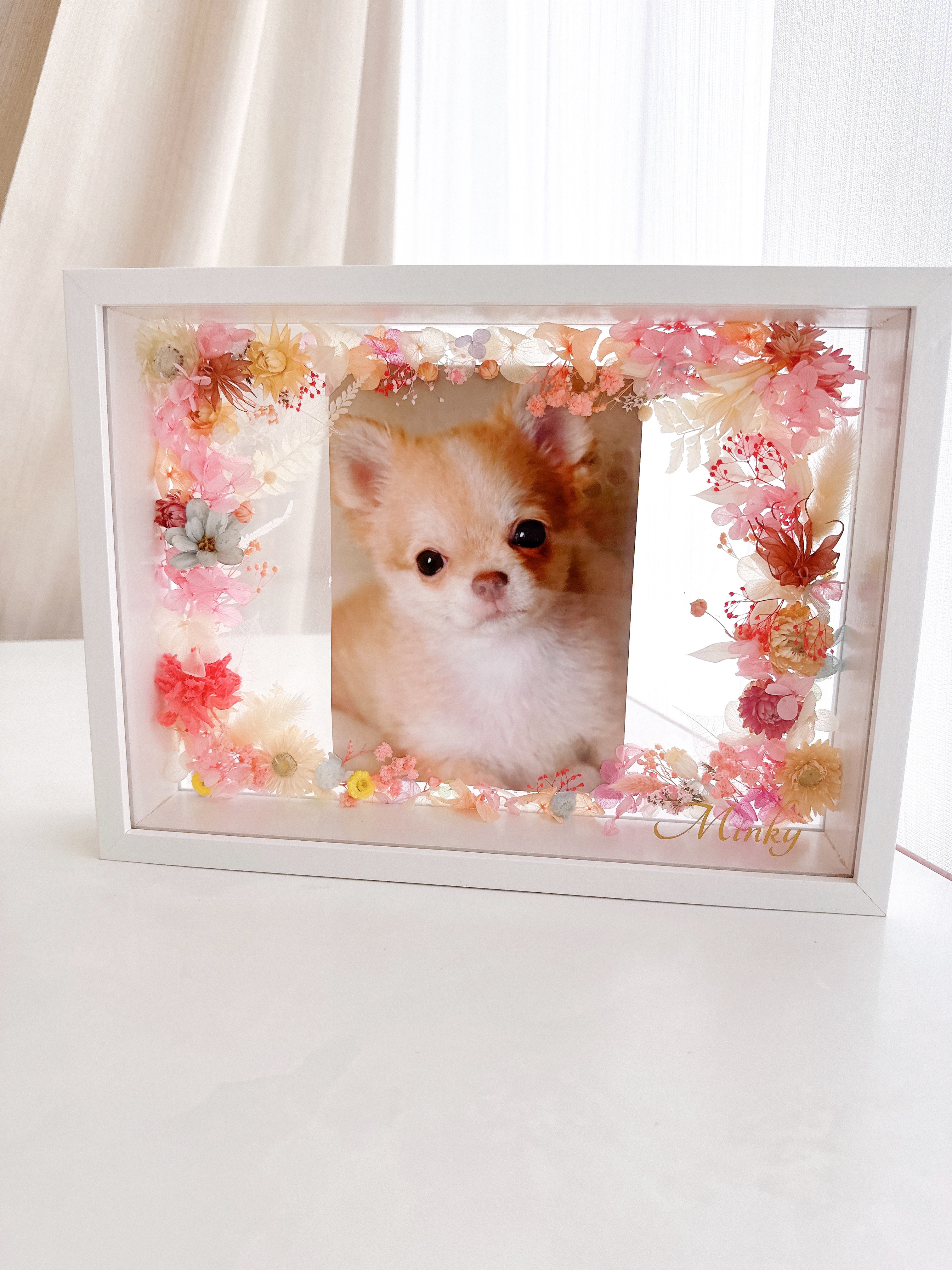 思い出を、花とともに残す 写真から作る オーダーメイド フラワーボックス ギフト　母の日　誕生日　名入れ