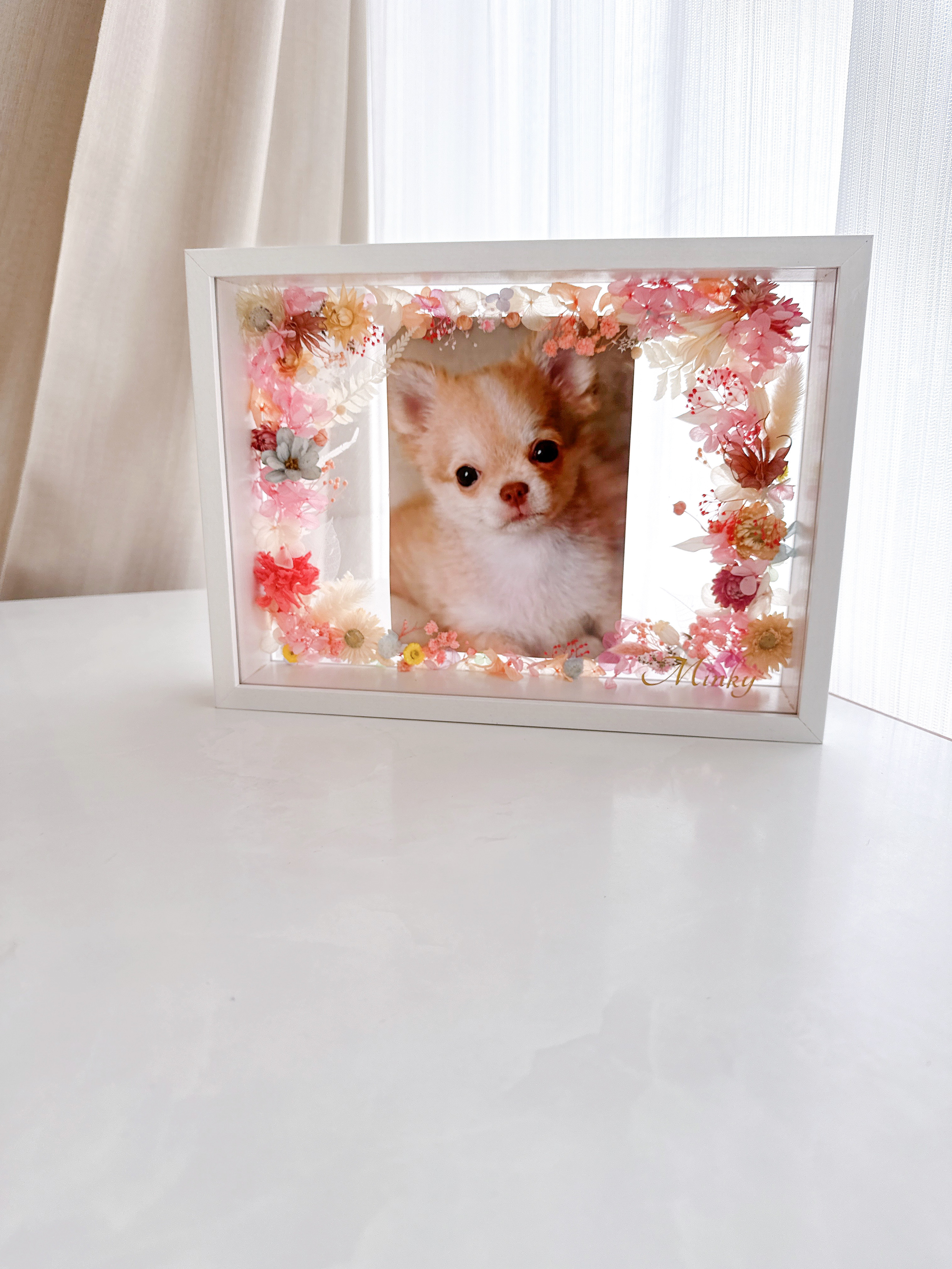 思い出を、花とともに残す 写真から作る オーダーメイド フラワーボックス ギフト　母の日　誕生日　名入れ