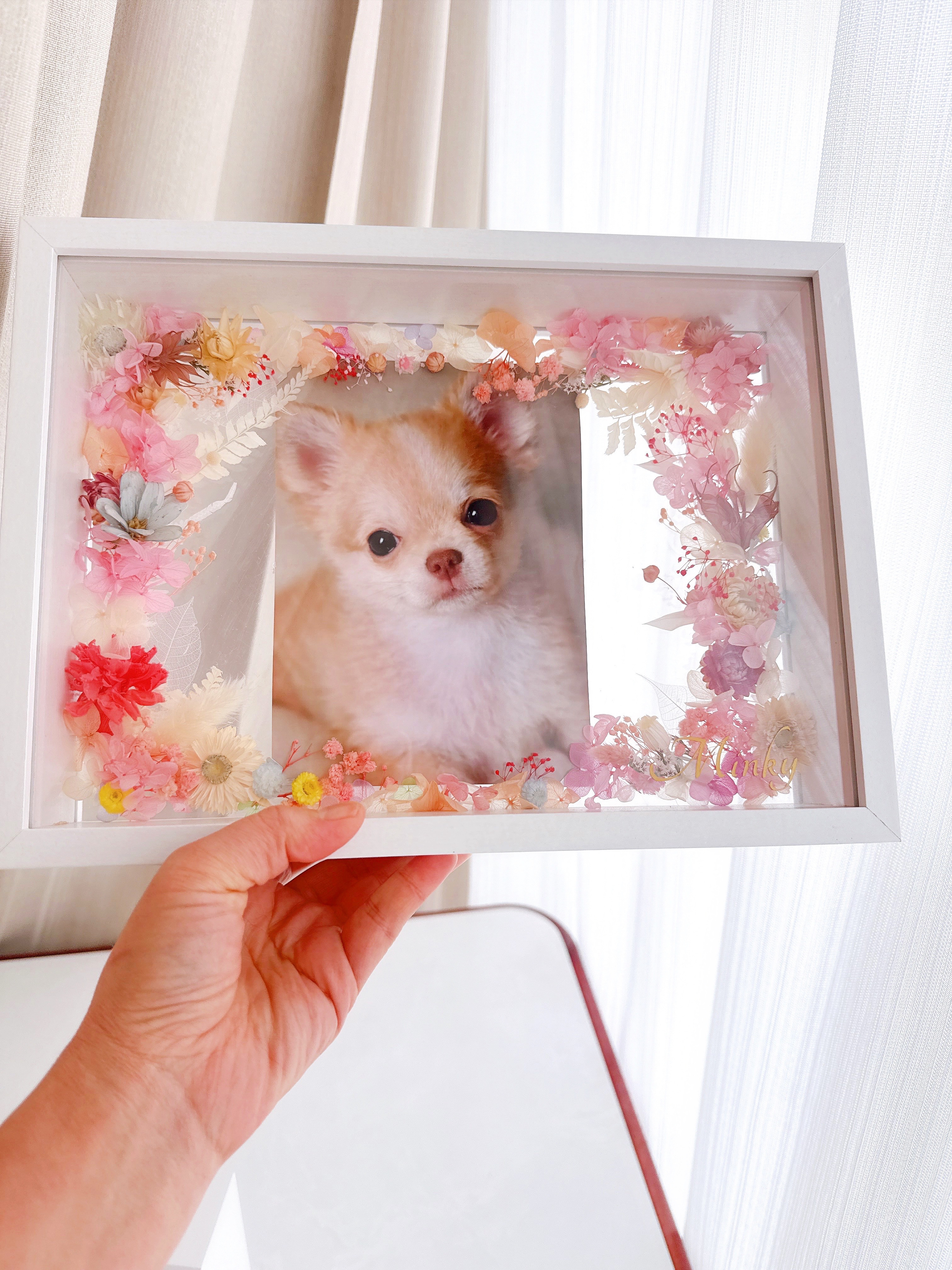 思い出を、花とともに残す 写真から作る オーダーメイド フラワーボックス ギフト　母の日　誕生日　名入れ