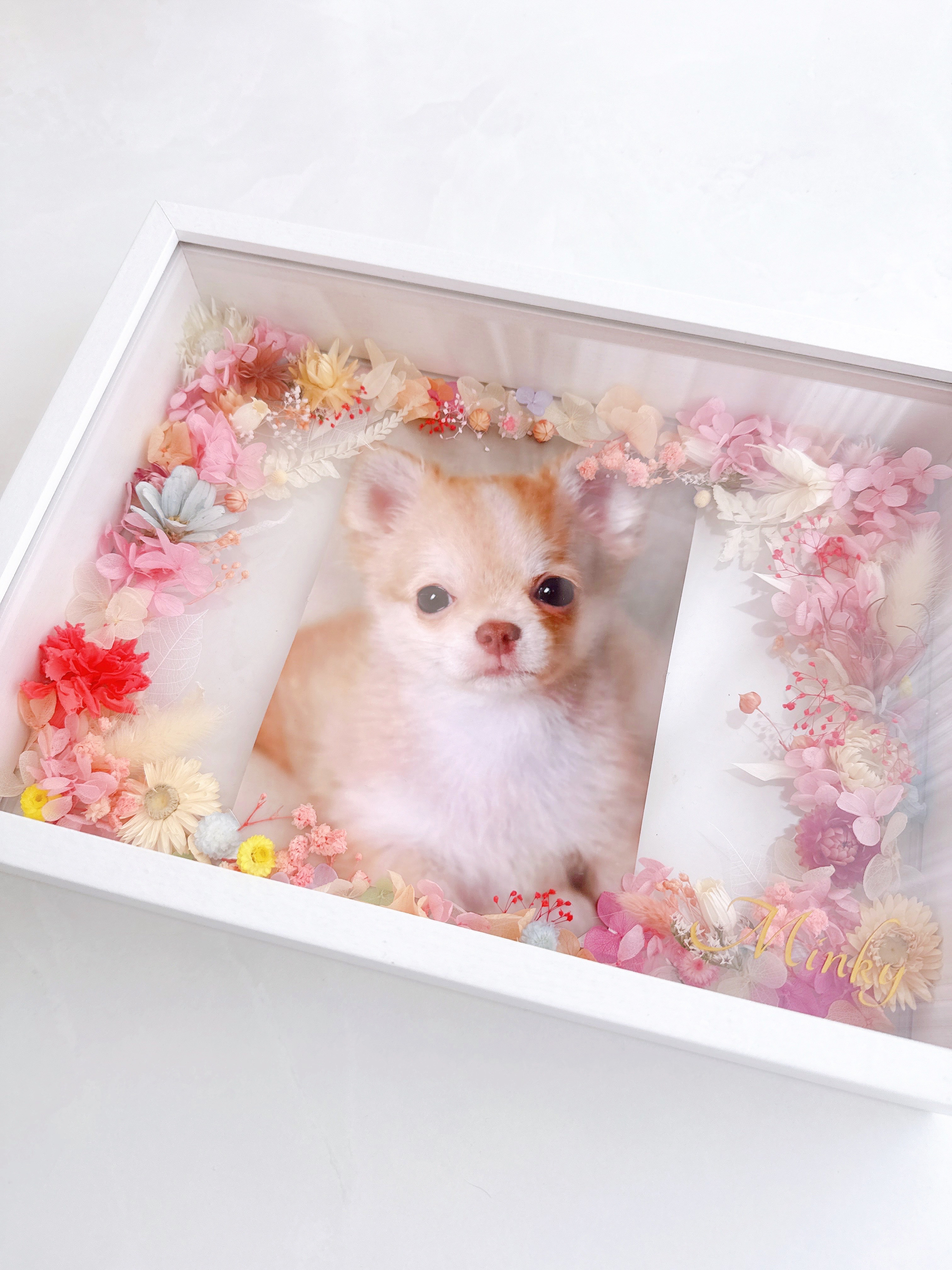 思い出を、花とともに残す 写真から作る オーダーメイド フラワーボックス ギフト　母の日　誕生日　名入れ