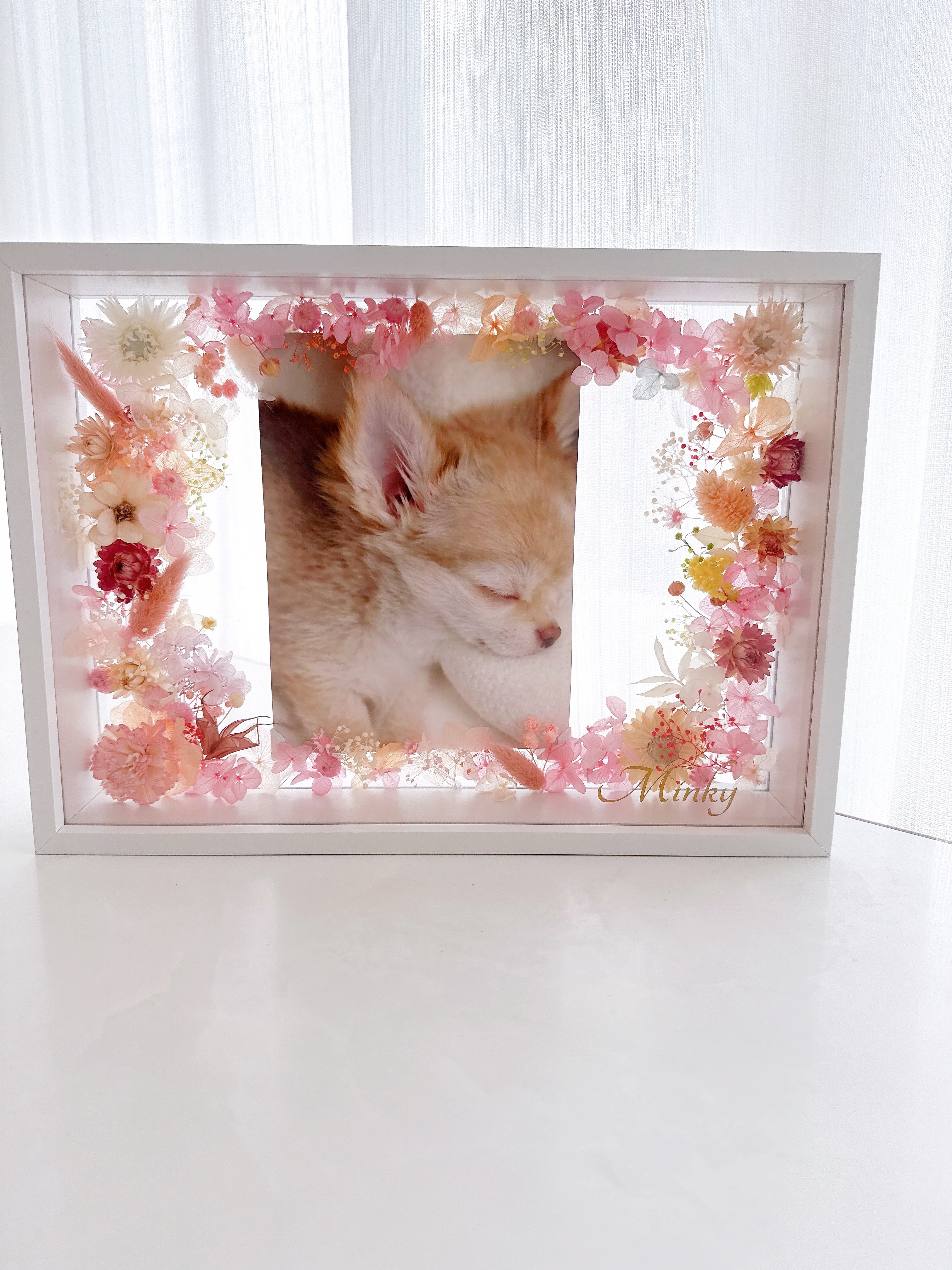 思い出を、花とともに残す 写真から作る オーダーメイド フラワーボックス ギフト　母の日　誕生日　名入れ