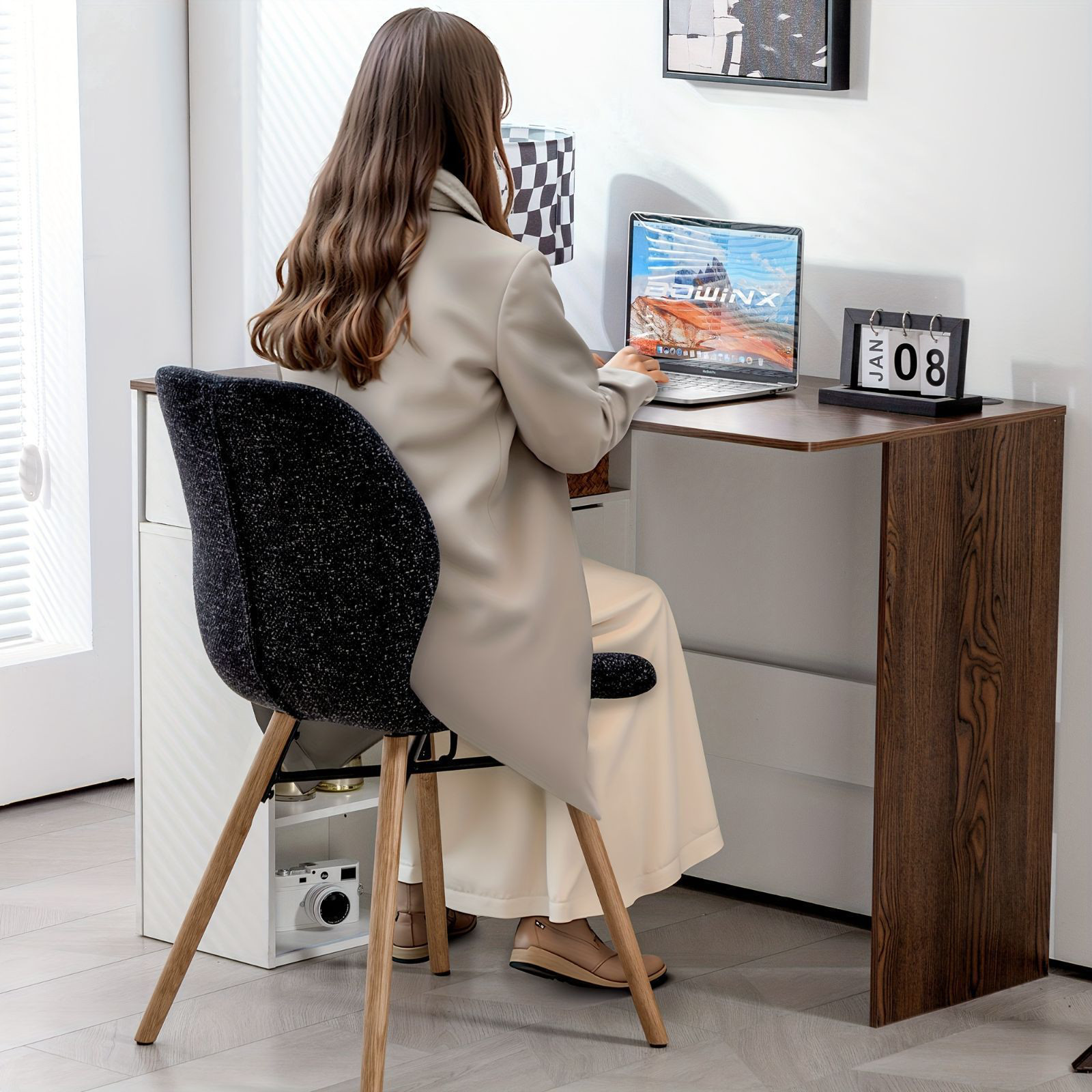 学習机 デスク 大学生 シンプル 中学生 子供 収納 デスク 引き出し アンティーク オフィス 収納棚付き L字型木製