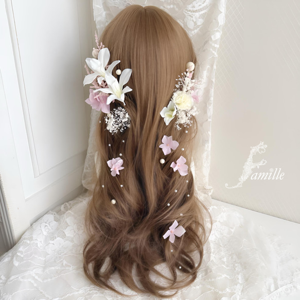 新作 やさしい品格 ✧ ホワイト × くすみピンク × パール ｜ 髪飾り