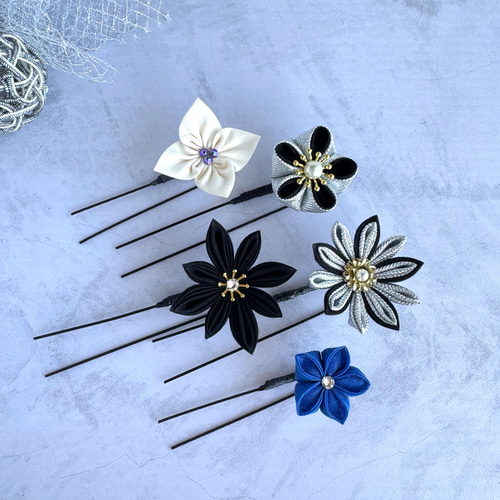 【no様】専用　オーダー髪飾り 成人式 Nさまオーダー 水引毬飾り®とつまみ細工の髪飾り かんざし