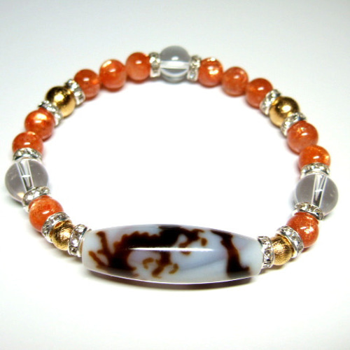 白地龍神天珠 ブレスレット kirara.gem 通販 20260282｜Creema(クリーマ)