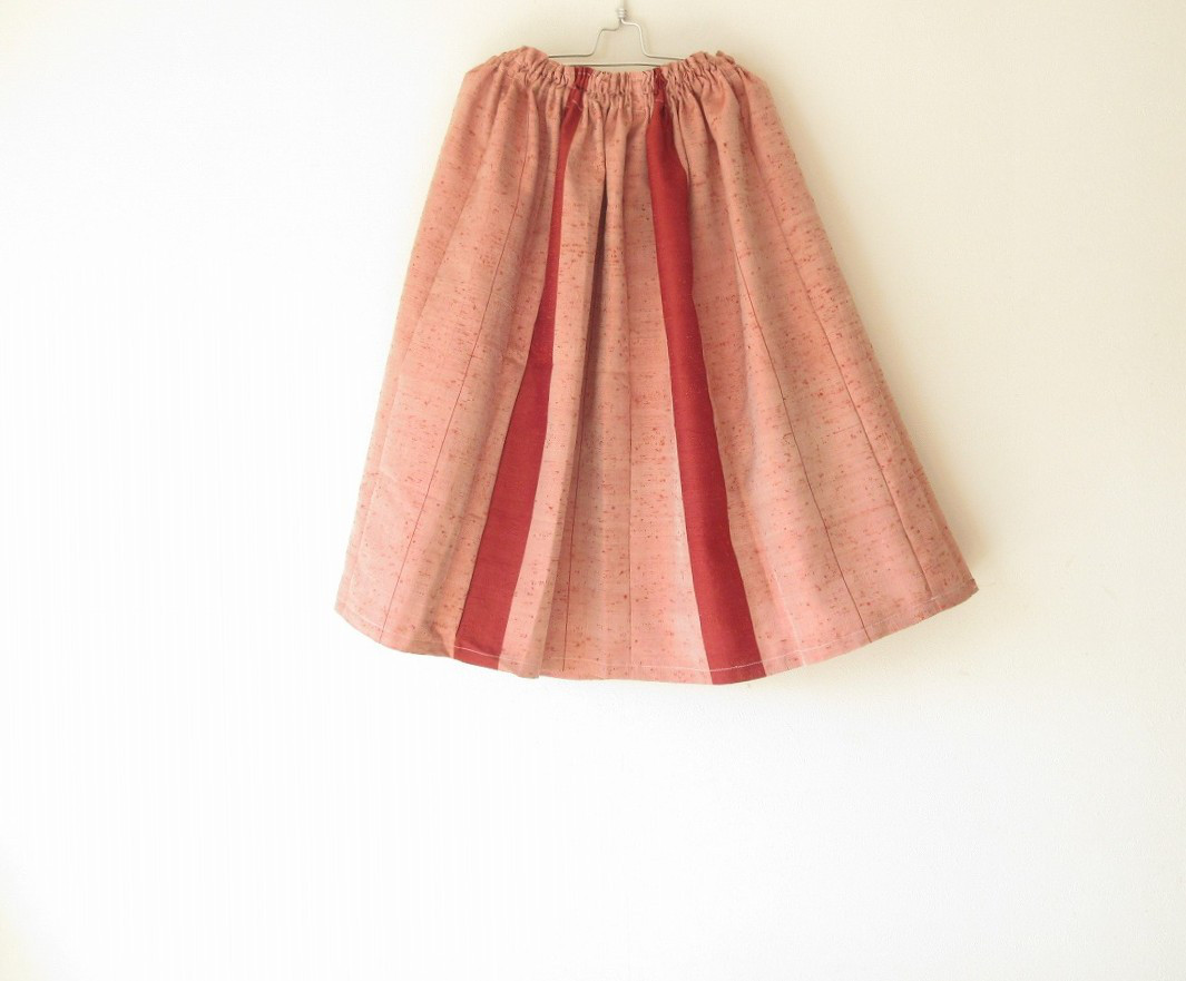☆紬着物スカート☆ストライプ♪/31ks059