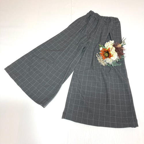 グレーのグラフチェックのキュロットパンツby花織［Y2543］ キュロット