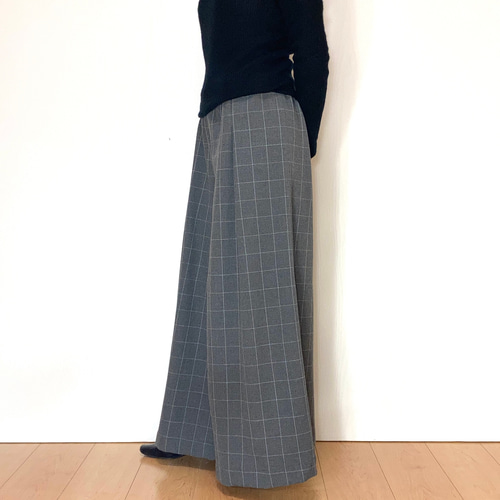 キタムラ グレー チェック柄 キュロット 36サイズ キタムラ グレー