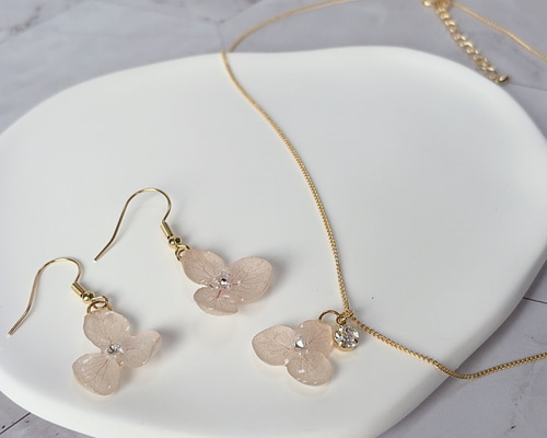 k16gp【ピアス&ネックレス2点セット】ドライフラワー 新春福袋2026