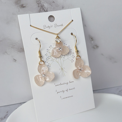 k16gp【ピアス&ネックレス2点セット】ドライフラワー 新春福袋2026