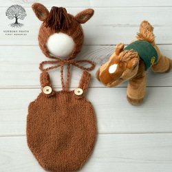 オレンジ♪鏡餅ボンネット ロンパースセット ニューボーンフォト撮影