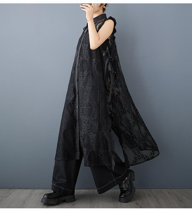 大きいサイズ ノースリーブ　ベスト　レース　レディース 春夏　 新品 ジレ