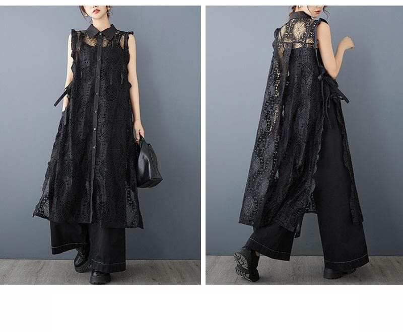 大きいサイズ ノースリーブ　ベスト　レース　レディース 春夏　 新品 ジレ