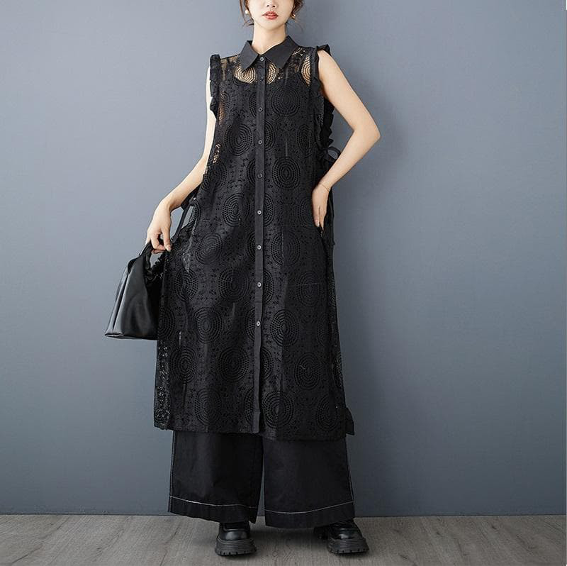 大きいサイズ ノースリーブ　ベスト　レース　レディース 春夏　 新品 ジレ