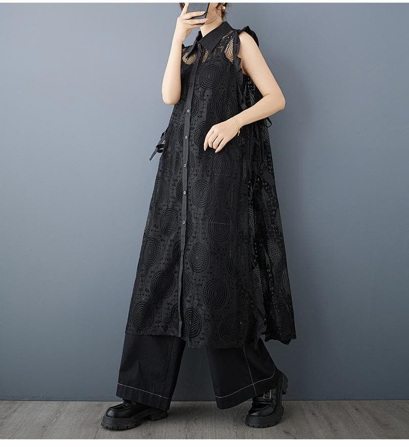 大きいサイズ ノースリーブ　ベスト　レース　レディース 春夏　 新品 ジレ