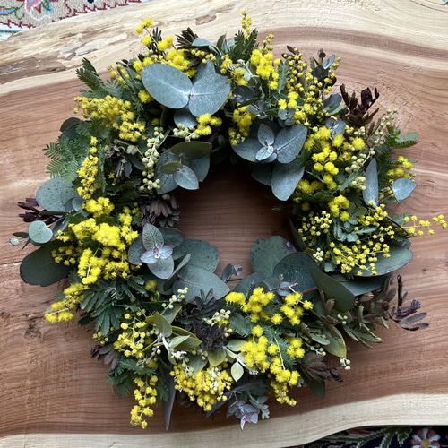ミモザリース オーダーメイド】 フレッシュ ミモザリース リース Couronne♡mignonne