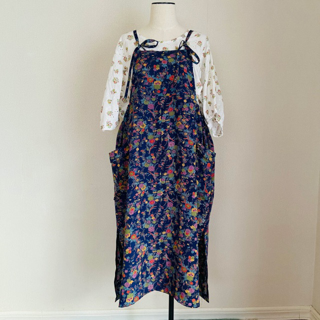 更紗着物リメイク　ジャンパースカート