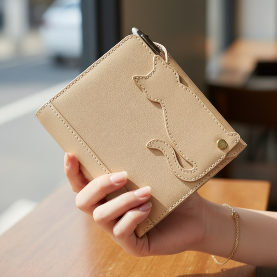 猫も気にニャる　ねこモチーフ イタリアンレザー本革ミニ6穴システム手帳ケース｜カラーオーダー対応