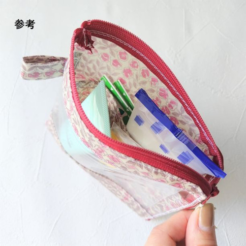 仕切り付きXS L字ファスナー クリアポーチ アンジェリカガーラ