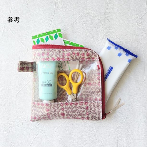 仕切り付きXS L字ファスナー クリアポーチ アンジェリカガーラ