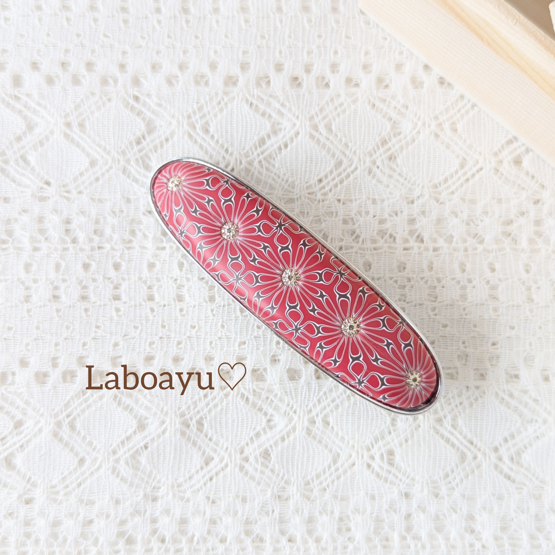 バレッタ大〈万華・朱赤パール〉Pointタイプ