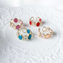 滿天星象牙色戒指，花朵配件，均碼，禮品，成人適用 第9張的照片