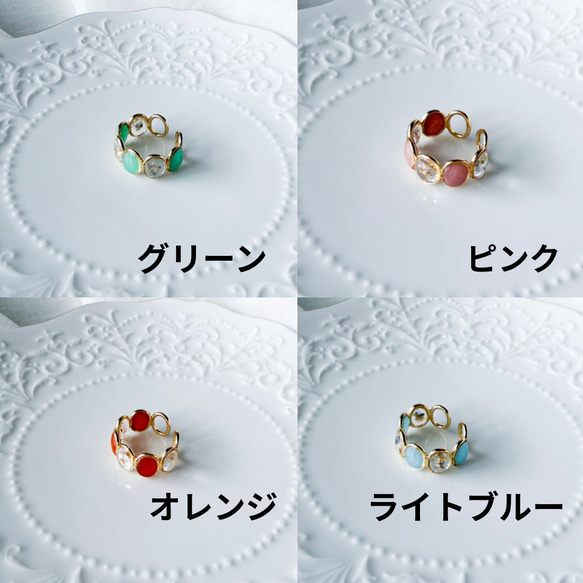 滿天星象牙色戒指，花朵配件，均碼，禮品，成人適用 第3張的照片