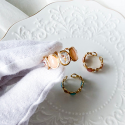 滿天星象牙色戒指，花朵配件，均碼，禮品，成人適用 第6張的照片