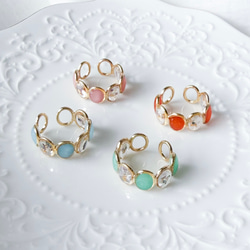 滿天星象牙色戒指，花朵配件，均碼，禮品，成人適用 第10張的照片