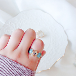 滿天星象牙色戒指，花朵配件，均碼，禮品，成人適用 第1張的照片