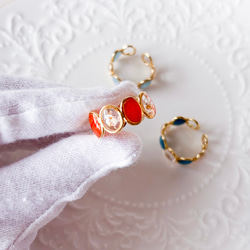 滿天星象牙色戒指，花朵配件，均碼，禮品，成人適用 第8張的照片