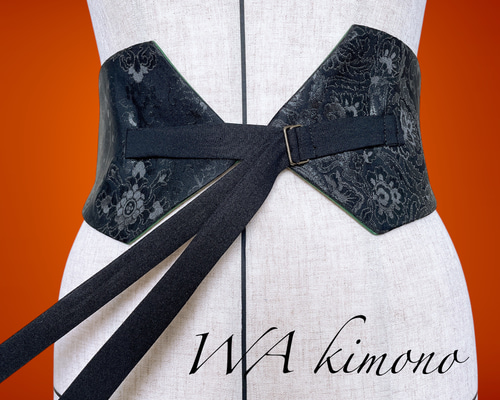 ブラック サッシュベルト リボン ウエスト 60〜90cm 帯ベルト 帯