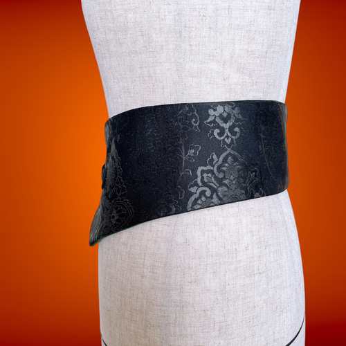 ブラック サッシュベルト リボン ウエスト 60〜90cm 帯ベルト 帯