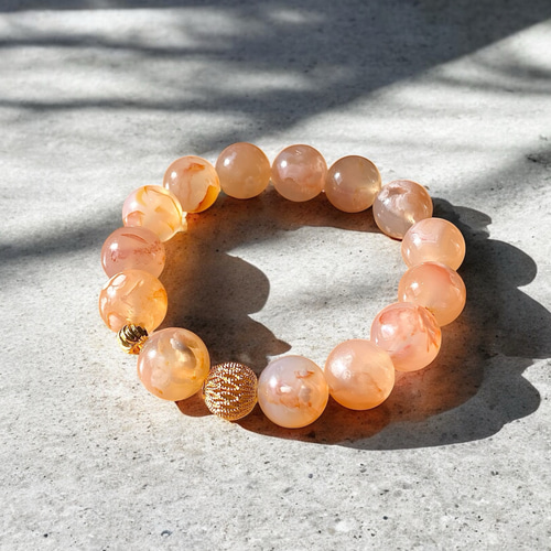 チェリーブロッサムアゲート 桜瑪瑙 セット  バングル　腕輪　天然石  着物和服 赤月チェリーブロッサムアゲート 桜瑪瑙 天然石 玉髓瑪瑙バングル着物和服