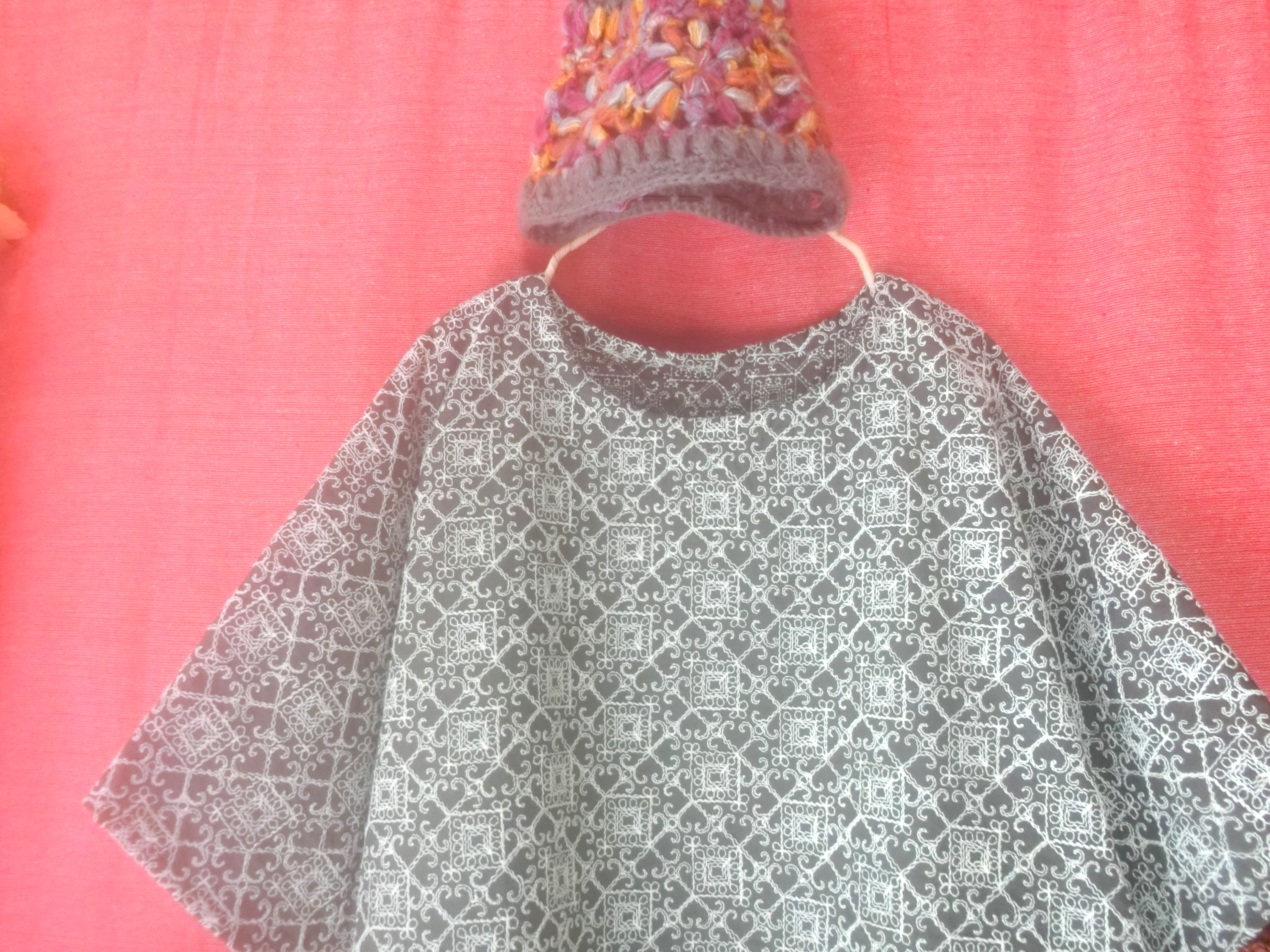 【重ね着】モロッカンタイル 刺繍ゆったり ワンピース charcoal