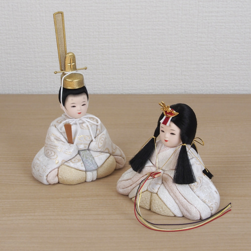 選べる特典付き 新井久夫作 木目込みひな人形のどか(金襴桜流水)セット
