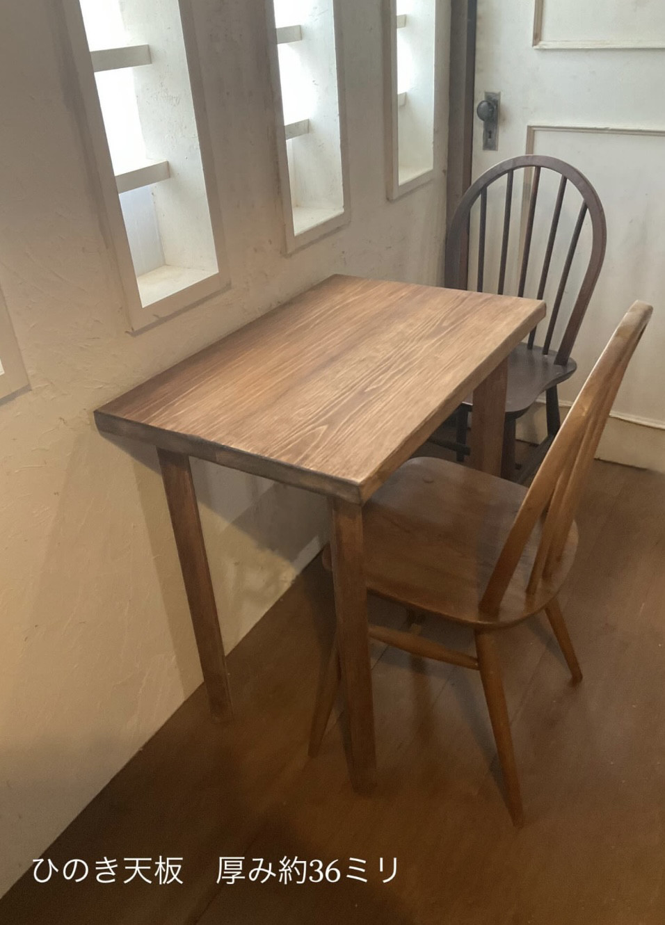 #ネイルデスク　ヒノキ天板　60cm 約47㎝　作業台　天板厚約３６　#ネイルテーブル　カウンターテーブル