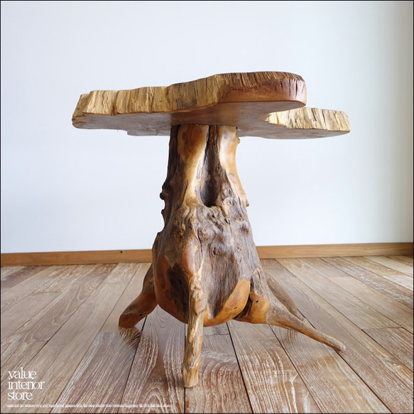 花台　サイドテーブル　コーヒーテーブル　木製　テーブル　机 一枚板 無垢材 プリミティブサイドテーブルWN カフェテーブル コーヒー