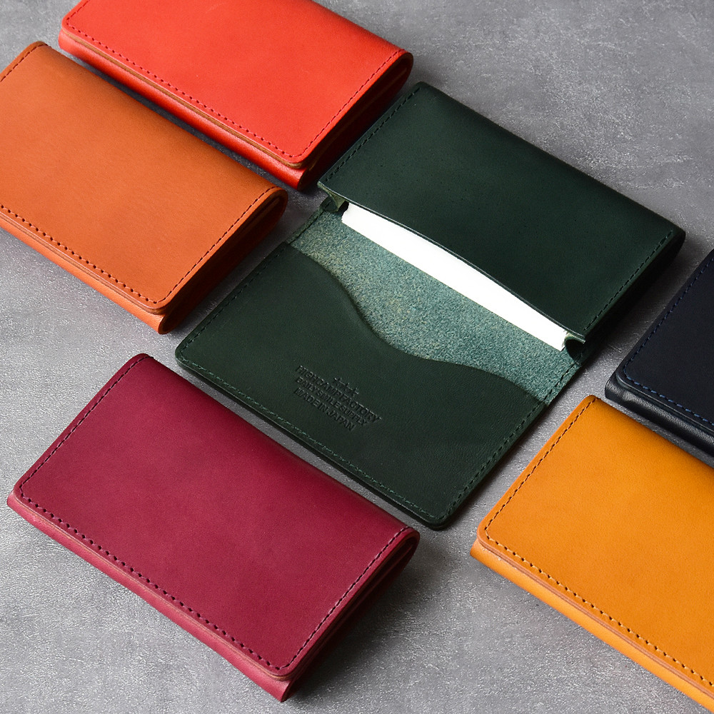 早割◇イタリアンレザー 名刺入れ 本革 エルバマット しっとり質感のシンプル名刺ケース