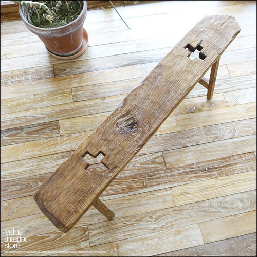 オールドチーク材 一枚板ベンチ61cm チーク無垢材 アンティーク調 スツール オールドチーク材 一枚板ベンチ61cm チーク無垢材 アンティーク調 スツール