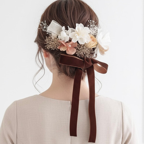 フラワー ヘアアクセサリー ダリア 胡蝶蘭 和装 髪飾り ㊻ 花