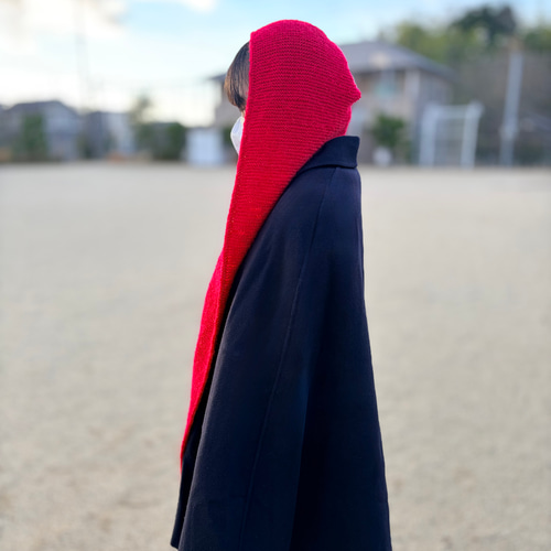 ソフィーフード 【赤】sophiehood ニット帽 マフラー フード付きネック