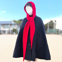 受注生産】フード付きマフラー ニット帽 マフラー フード付きネック