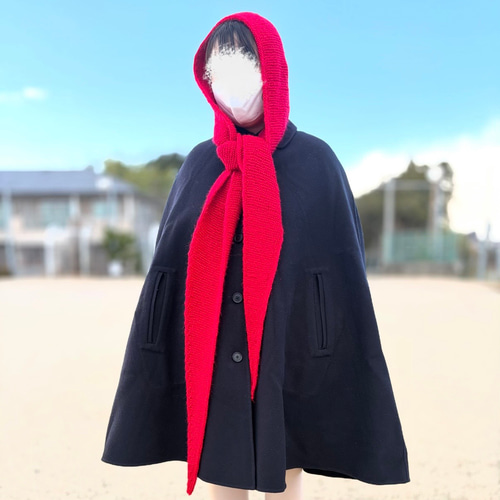 カナコサカイ kanako sakai フード付きウールマフラー バラクラバ