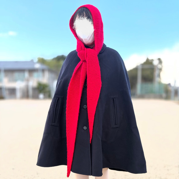 undercover フード付きマフラー　ニット帽 受注生産】フード付きマフラー ニット帽 マフラー フード付きネック
