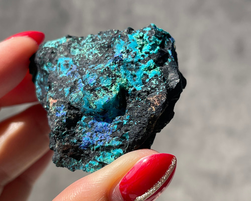 ナミビア産【クリソコラ×アズライト×マラカイト】共生 原石 ⑤ 鉱物